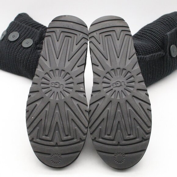 UGG Australia  Women's Size 9 Classic Cardy Knit Black Boots 1016555 - Picture 7 of 8